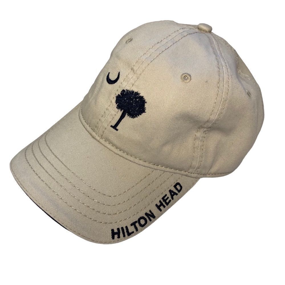 Hilton Head SC Baseball Style Cap Adjustable Khaki
